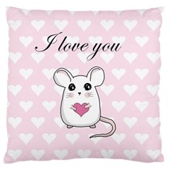 Cute Mouse - Valentines Day Standard Flano Cushion Case (one Side) by Valentinaart