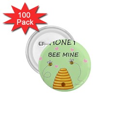 Bee Mine Valentines Day 1 75  Buttons (100 Pack)  by Valentinaart