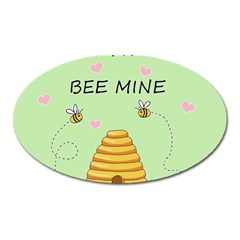 Bee Mine Valentines Day Oval Magnet by Valentinaart