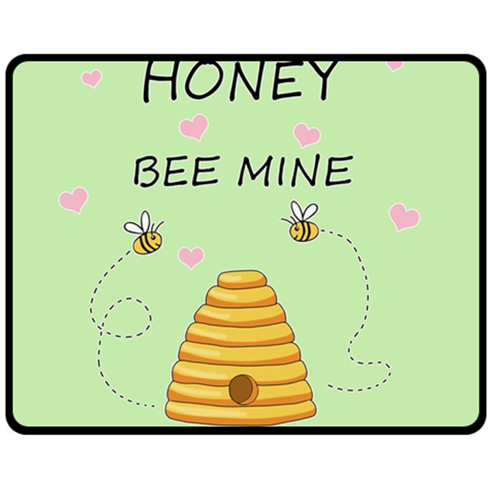 Bee mine Valentines day Fleece Blanket (Medium) 