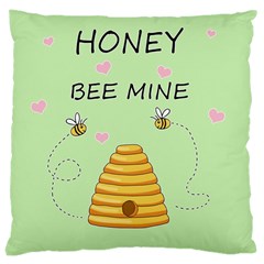 Bee Mine Valentines Day Large Cushion Case (two Sides) by Valentinaart