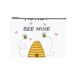 Bee Mine Valentines Day Cosmetic Bag (large)  by Valentinaart