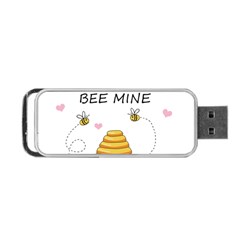 Bee Mine Valentines Day Portable Usb Flash (two Sides) by Valentinaart