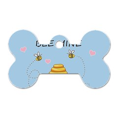 Bee Mine Valentines Day Dog Tag Bone (one Side) by Valentinaart