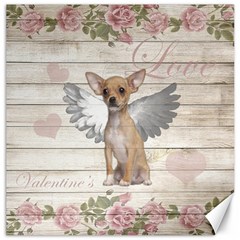 Vintage Chihuahua - Valentines Day Canvas 12  X 12   by Valentinaart