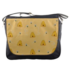 Bee Pattern Messenger Bags by Valentinaart