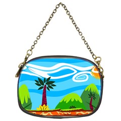 Landscape Background Nature Sky Chain Purses (one Side)  by Nexatart