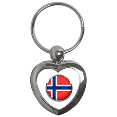 Norway Country Nation Blue Symbol Key Chains (heart)  by Nexatart