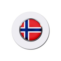 Norway Country Nation Blue Symbol Rubber Coaster (round) 