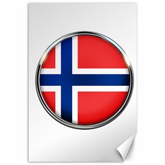 Norway Country Nation Blue Symbol Canvas 12  X 18   by Nexatart