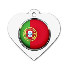 Portugal Flag Country Nation Dog Tag Heart (one Side) by Nexatart