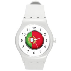 Portugal Flag Country Nation Round Plastic Sport Watch (M)