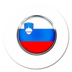 Slovenia Flag Mountains Country Magnet 5  (round)