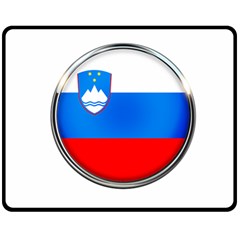 Slovenia Flag Mountains Country Double Sided Fleece Blanket (medium)  by Nexatart