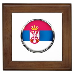 Serbia Flag Icon Europe National Framed Tiles by Nexatart