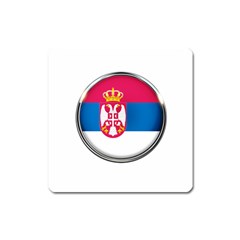 Serbia Flag Icon Europe National Square Magnet by Nexatart