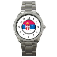 Serbia Flag Icon Europe National Sport Metal Watch by Nexatart