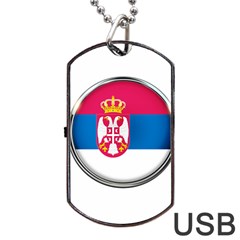 Serbia Flag Icon Europe National Dog Tag Usb Flash (one Side) by Nexatart