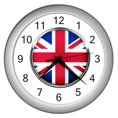 United Kingdom Country Nation Flag Wall Clocks (silver)  by Nexatart