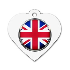 United Kingdom Country Nation Flag Dog Tag Heart (one Side) by Nexatart