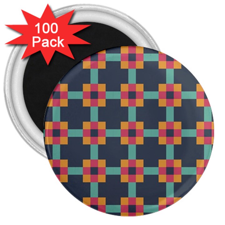 Squares Geometric Abstract Background 3  Magnets (100 pack)