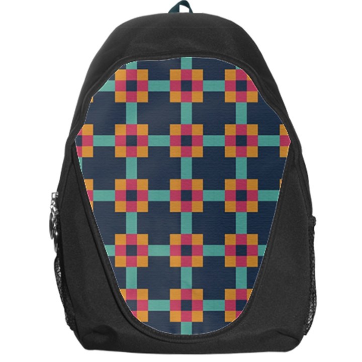 Squares Geometric Abstract Background Backpack Bag