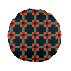 Squares Geometric Abstract Background Standard 15  Premium Round Cushions by Nexatart