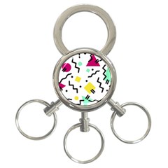 Art Background Abstract Unique 3-ring Key Chains