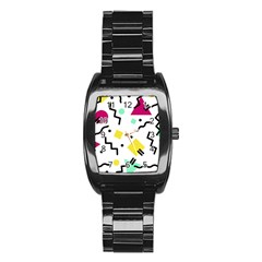 Art Background Abstract Unique Stainless Steel Barrel Watch