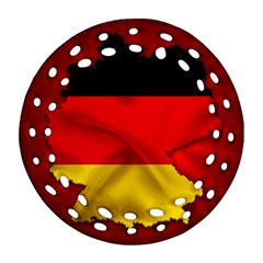 Germany Map Flag Country Red Flag Round Filigree Ornament (two Sides) by Nexatart