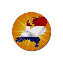 Holland Country Nation Netherlands Flag Rubber Coaster (round)  by Nexatart