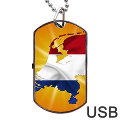 Holland Country Nation Netherlands Flag Dog Tag Usb Flash (one Side) by Nexatart