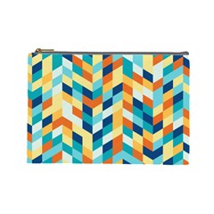 Geometric Retro Wallpaper Cosmetic Bag (large)  by Nexatart