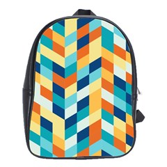 Geometric Retro Wallpaper School Bag (large) by Nexatart