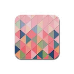 Background Geometric Triangle Rubber Square Coaster (4 Pack) 