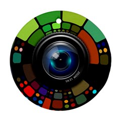 Lens Photography Colorful Desktop Ornament (round)