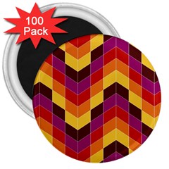 Geometric Pattern Triangle 3  Magnets (100 Pack) by Nexatart