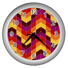 Geometric Pattern Triangle Wall Clocks (silver) 