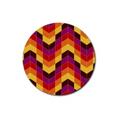 Geometric Pattern Triangle Rubber Round Coaster (4 Pack) 