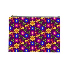 Flower Pattern Illustration Background Cosmetic Bag (large) 