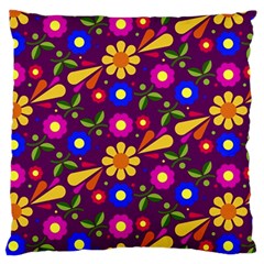 Flower Pattern Illustration Background Large Flano Cushion Case (one Side)