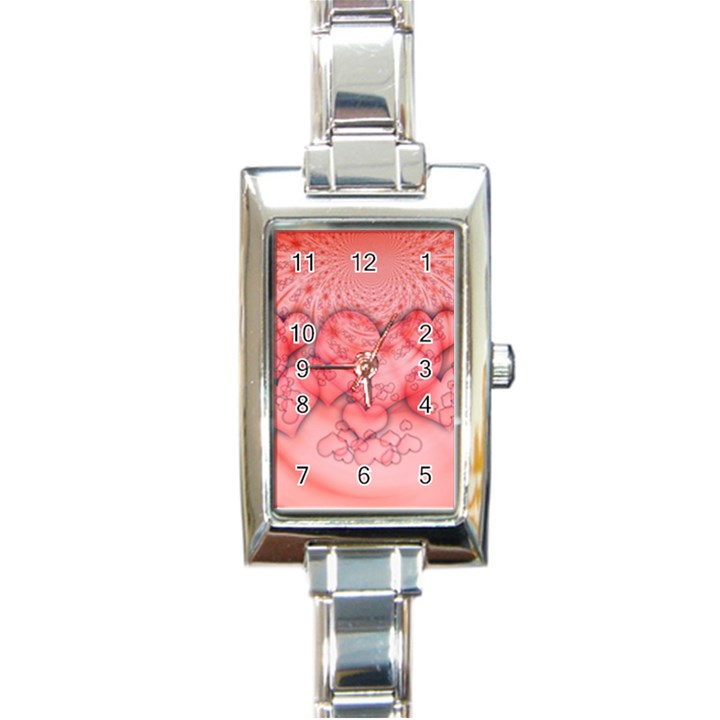 Heart Love Friendly Pattern Rectangle Italian Charm Watch