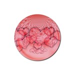 Heart Love Friendly Pattern Rubber Coaster (Round)  Front