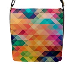 Texture Background Squares Tile Flap Messenger Bag (l)  by Nexatart