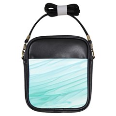 Blue Texture Seawall Ink Wall Painting Girls Sling Bags by Nexatart
