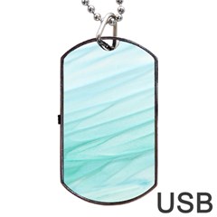 Blue Texture Seawall Ink Wall Painting Dog Tag Usb Flash (two Sides) by Nexatart