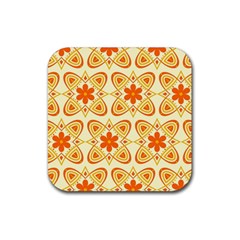 Background Floral Forms Flower Rubber Coaster (square)  by Nexatart