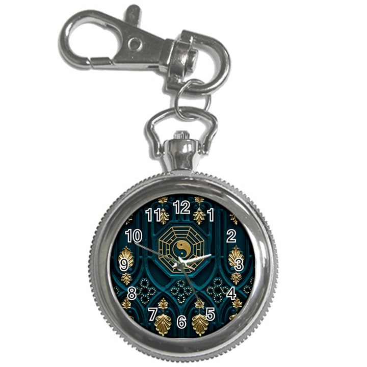 Ying Yang Abstract Asia Asian Background Key Chain Watches