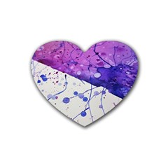 Art Painting Abstract Spots Rubber Coaster (heart)  by Nexatart