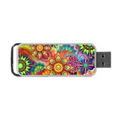 Colorful Abstract Background Colorful Portable USB Flash (One Side)